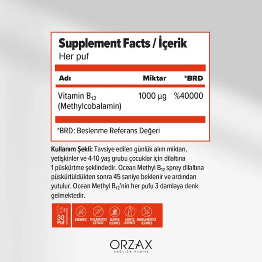 Ocean Methyl B12 1000 µg 5 ml Sprey