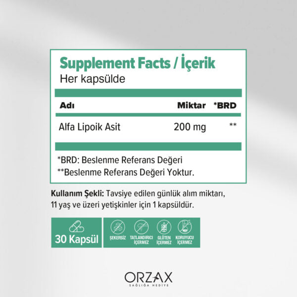 Ocean Alfa Lipoik Asit 200 mg 30 Tablet