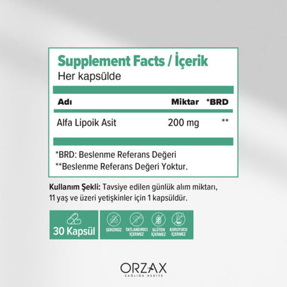 Ocean Alfa Lipoik Asit 200 mg 30 Tablet