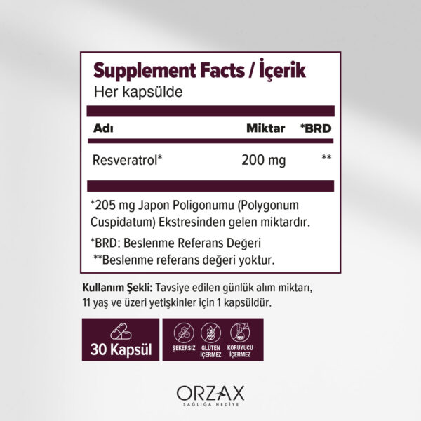 Ocean Resveratrol 200 mg 30 Kapsül
