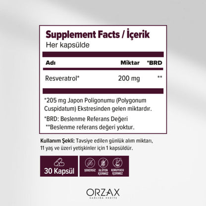 Ocean Resveratrol 200 mg 30 Kapsül