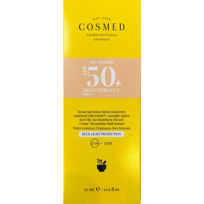 Cosmed Sun Essential Skinvisible CC SPF50 Tüm Cilt Tipleri İçin Renkli CC Yüz Güneş Kremi Yeni Nesil Filtreler 30 ml