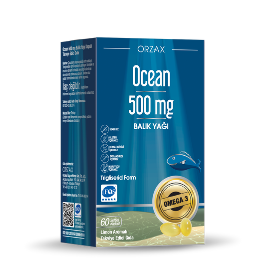 Ocean Omega 3 Balık Yağı 500 mg 60 Kapsül