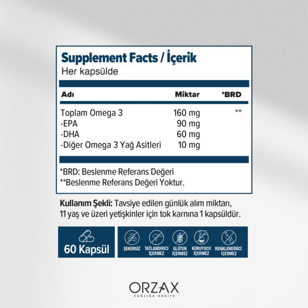 Ocean Omega 3 Balık Yağı 500 mg 60 Kapsül
