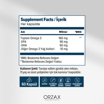 Ocean Omega 3 Balık Yağı 500 mg 60 Kapsül