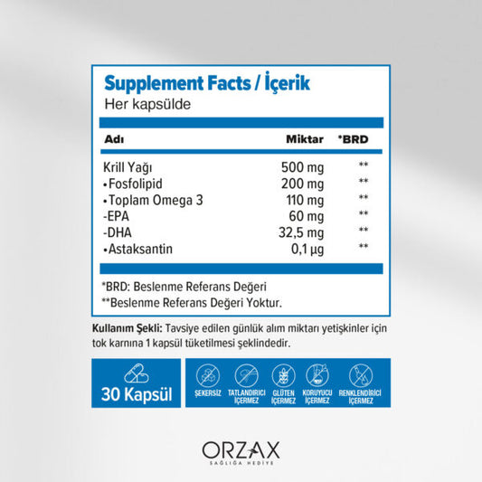 Ocean Krill Oil 500 mg 30 Kapsül