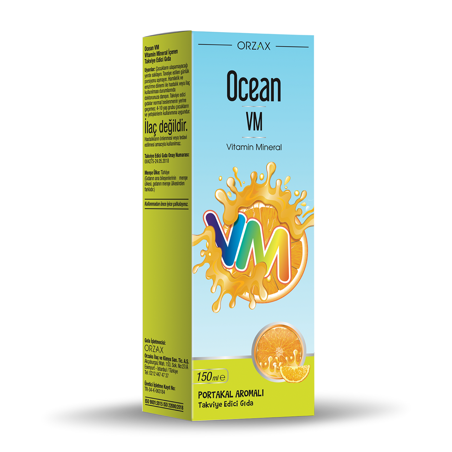 Ocean Vitamin Mineral VM Şurup Portakal Konsantreli 150 ml