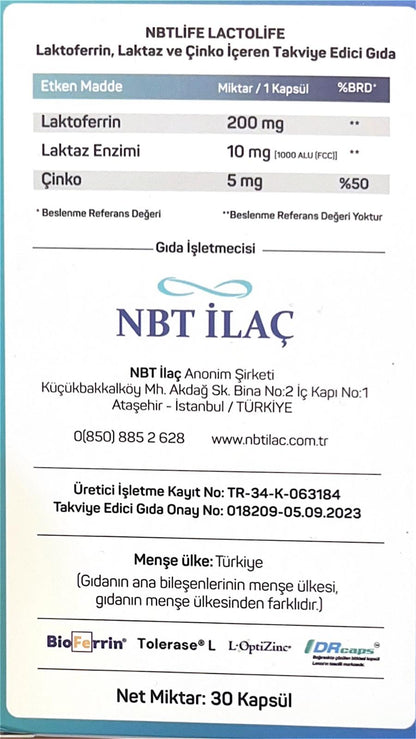 NBT Life Lactolife 30 Kapsül