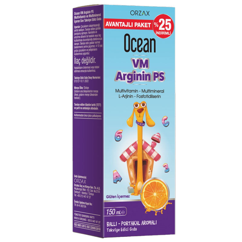 Ocean Arginin PS 150 ml şurup - Avantajlı Paket %25 İndirimli