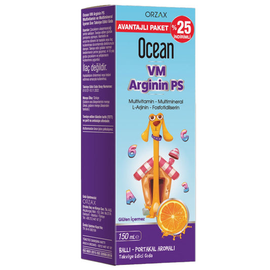 Ocean Arginin PS 150 ml şurup - Avantajlı Paket %25 İndirimli