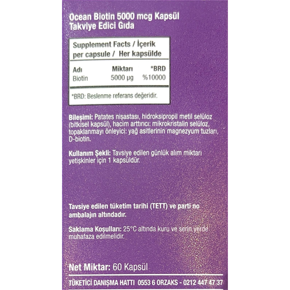 Ocean Biotin 5000 mcg 60 Kapsül